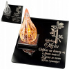 Večná LED lampa s personalizovanou gravírovanou podstavkou na hrob (Prejavte úctu a spomienku s touto elegantnou večnou lampou. Je vyrobená z vysoko kvalitného akrylového skla, odolného voči akýmkoľve