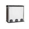 Odpadkový kôš na triedený odpad BRILANZ SAVERY 60 l (3 x 20 l) čierny/nerez