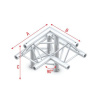 PT30-011 90 Degrees Corner + Down Left Apex Up incl connectors