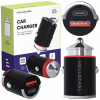 Nabíjačka Autozapaľovač USB + USB C 30 W (rýchla, výkonná, čierna)