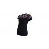 Dámske funkčné tričko SENSOR Merino Impress s výstrihom čierna/floral M
