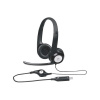 Logitech, Stereo H390, slúchadlá s mikrofónom, ovládanie hlasitosti, čierna, USB konektor 981-000406