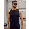 Čierne pánske tank top tričko bez potlače Bolf 1205A