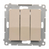 Kontakt Simon Tlačidlo trojité podsvietené 3x1/0 10AX Simon54 PREMIUM/NATURE BS béžové DP31L.01/41