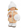 MagicHome Postavička Dievčatko so snehovou guľou 1 LED keramika 14x13x25 cm
