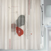 Spirella sprchový závěs TEIVA, abstraktní, bílý, 180 x 200 cm, polyester (10.29476)