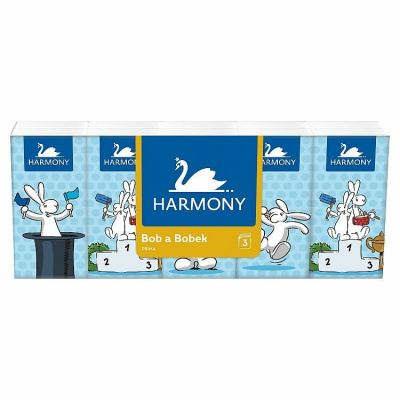 Harmony Prima papierové vreckovky 3 vrstvy 10 x 10 ks