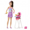 Mattel Barbie - SKIPPER BABYSITTER chůva s jídelní židličkou