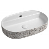 Isvea INFINITY OVAL keramické umývadlo na dosku, 60x40cm, terrazzo, 10NF65060-2L-TRZ