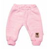 Pletené dojčenské nohavice hand made baby nellys, ružové 56-62 (0-3m)