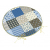 Bellatex Sedák Adéla kulatý hladký, Patchwork modrá - průměr 40 cm