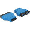 Delock USB 2.0 adaptér [1x zásuvka USB 3.0 na dosku 19-pólová - 2x zásuvka USB 3.0 A] 65670; 65670