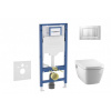 GEBERIT - Duofix Set předstěnové instalace, klozetu TECEone a sedátka softclose, tlačítko Sigma30, matný chrom/chrom SANI11CT2106