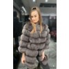 Dámsky kožuch z líšky Rainette lungo dark grey-XL 50-52-Dark grey