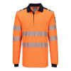 PORTWEST HI-VIS PW3 MODAFLAME FR734 / Reflexná nehorľavá polokošeľa s dlhým rukávom - HV oranžová/modrá L