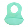 BABYONO Podbradník mäkký plastový s vreckom bez BPA mint 6m+
