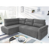 Rohová sedačka na trvalé spanie Ischia, šedá látka, ľavý roh
