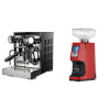 Rocket Espresso Appartamento TCA, black/black + Eureka Atom 60, ferrari red