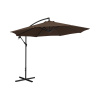 Uniprodo Bočný slnečník - hnedý - okrúhly - Ø 300 cm - sklopný UNI UMBRELLA R300BR N