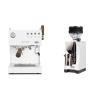 Ascaso Steel DUO PID PLUS, White&Wood + Eureka Mignon Zero, CR white