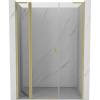 Mexen, Mexen Mist L výklopné sprchové dvere 140 cm, transparentné, brúsené zlaté - 8A4L-140-001-55-00