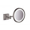 Hansgrohe AddStoris Kozmetické nástenné zrkadlo s LED osvetlením, kefovaný čierny chróm 41790340-HG