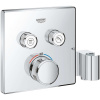 GROHE Grohtherm SmartControl termostatická batéria pod omietku, pre 2 výstupy, s prípojkou hadice a sprchovým držiakom, chróm, 29125000
