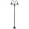 zahrada-XL Záhradná stĺpová lampa E27 220 cm hliník 2-lampáše tmavozelená 44217