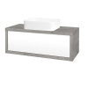 Dreja Umývadlová skriňa STORM SZZ 100 (umývadlo Joy) - D01 Betón / L01 Biela vysoký lesk
