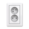 ABB Zoni 5513T-C02357 500 Zásuvka dvojnásobná, s clonkami, s natočenou dutinou bílá