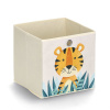 ZELLER Textilný úložný box pre deti, sivý, tiger 28x28x28cm