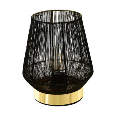 EGLO 99808 | Escandidos Eglo stolové svietidlo 26cm prepínač na vedení 1x E27 čierna, mosadz, zlatý
