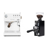 Ascaso Steel UNO PID, White&Wood + Eureka Mignon Libra 65 All Purpose, CR black