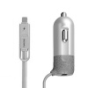 Nabíjačka do auta REMAX RCC-103 2v1 vrátane dátového kábla microUSB a Lightning 3,4 A strieborná