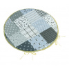 Bellatex Sedák Adéla kulatý hladký, Patchwork šedá - průměr 40 cm