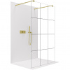 CERANO - Sprchová zástena Walk-in Onyx Duo Ľ/P - 8 mm - guľatá vzpera - zlatá kartáčovaná, industriálne sklo - 110x200 cm