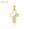 Zlatý prívesok Au585/000 14k krížik s kameňmi - Rozmer: 2.3