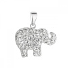 Strieborný prívesok s kryštálmi Swarovski biely slon 34247.1 Krystal