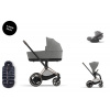 Cybex Platinum CYBEX e-Priam Travel Set + Cloud T Plus i-Size + Platinum Winter Footmuff mirage grey 2025 rose gold