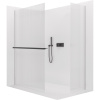 CERANO - Sprchová zástena Walk-in Crystal TL/P - 8 mm - bezvzperový systém + polička/držiak na uteráky - čierna matná, ryhované sklo - 100x100 cm