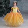 Kostým pre dievča - Šaty kostým narodeniny princezná Bella 5 rokov (Elsa Dress Dress Set Elza Kraina Bal 110/116)