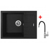 Granitový drez Sinks AMANDA 650 Granblack + drezová batéria FLEXIA