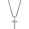 Rebel & Rose NL028-S-70 Studded Cross Black Unisex Necklace 70cm