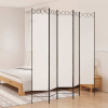 vidaXL 5-panelový paraván biely 200x220 cm látkový - Biela - 165723-100096