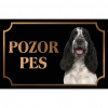 Anglický kokeršpaniel - Kovová tabuľka POZOR PES