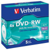 Verbatim DVD-RW Matt Silver bez možnosti potisku 43285 4.7GB 4x jewel box 5-pack