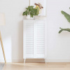 zahrada-XL Dvere skriniek Louvred Design 2 ks Biela 99x29,5 cm 4015907
