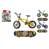 Teddies Kolo + skateboard prstový šroubovací plast 10cm asst mix druhů na kartě