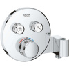 GROHE Grohtherm SmartControl termostatická batéria pod omietku, pre 2 výstupy, s prípojkou hadice a sprchovým držiakom, chróm, 29120000