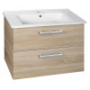 Aqualine VEGA umývadlová skrinka 72x57,6x43,8 m, 2x zásuvka, dub platin VG873
